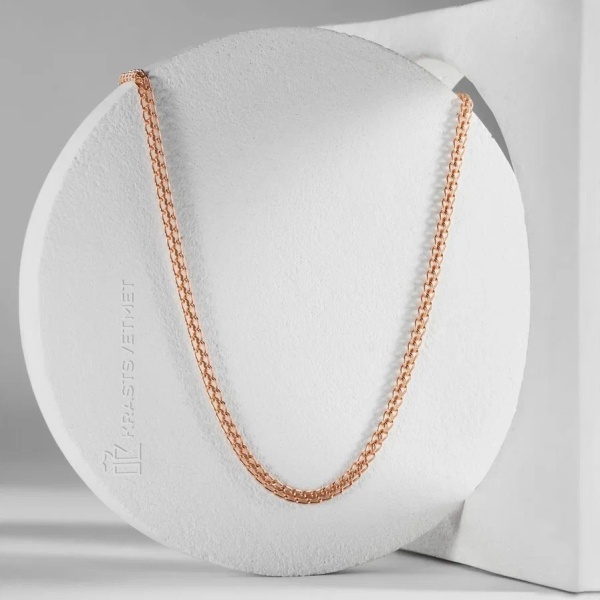 Цепь из красного золота 585, плетение «Царь»